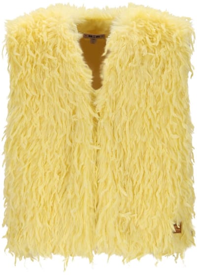 NONO - Kath Long Hair Fur Gilet light lemon - Light Lemon - Maat 134-140