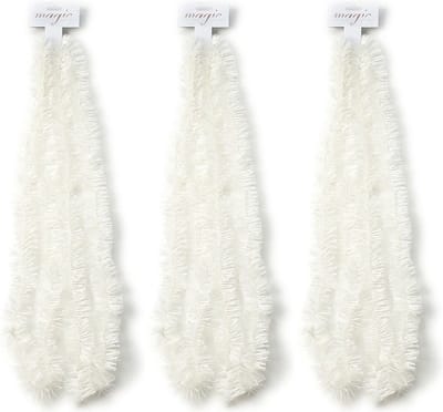 Inge Christmas Goods Kerstslinger - 3x - guirlande - wit - 270 cm - folie slingers