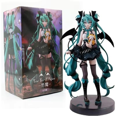 Anime Hatsune Miku 19CM Petit Diable Raton Laveur Modèle d'Action Figurines Jouets Mignonnes Figurines d'Action PVC Ensemble Ornement de Bureau Cadeaux