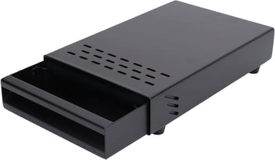Koffieprut Verzamelt tray, Knock Box en Container voor Thuisgebruik, Zwart, 18 x 28 x 5 cm, Roestvrij Staal en Rubber, Ideaal voor Koffieliefhebbers