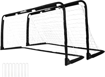 VirtuFit Inklapbaar Voetbaldoel Pannagoals - 150 x 60 cm - Set van 2 - Stevig en draagbaar - Snelle montage - Buitenspeelgoed voor kinderen - Trainingsdoel voor pannavoetbal