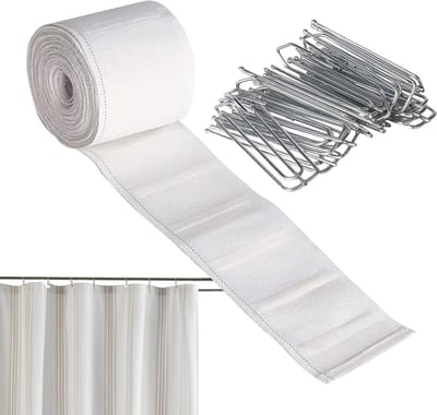 Gordijnplooiband - Gordijnband Haken - Raamdecoratie Maken - Slijtvast Sterk Materiaal - 6 Meter - Wit