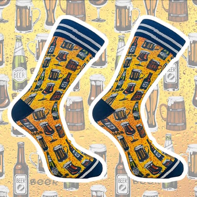 Sock My Feet Beer - Grappige sokken heren - Maat 39-42 - Bier sokken - Funny Socks - Vrolijke sokken - Leuke sokken - Heren sokken - Grappige sokken