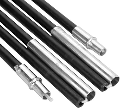 Tentstokken Glasvezel - Kampeerstokken Onderdelen - Reparatie Tenten - Opvouwbaar En Intrekbaar - 330cm Lengte - Zwart