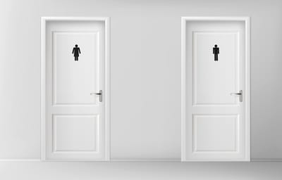 10 cm hoog | Deurbordje toilet Man en Vrouw | Bio plastic