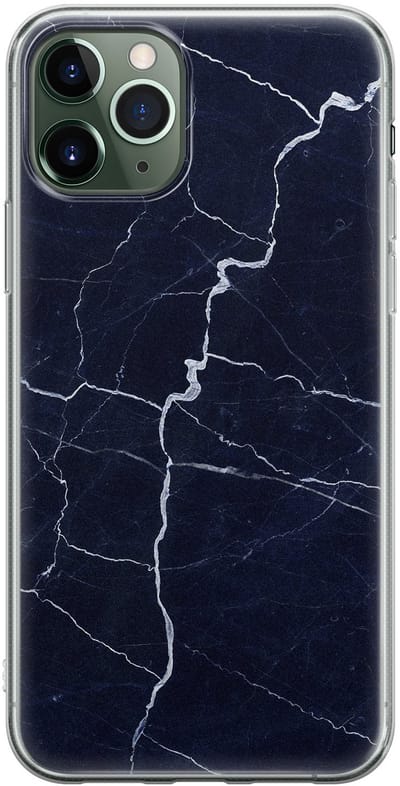 Leuke Telefoonhoesjes - Hoesje geschikt voor iPhone 11 Pro - Marmer Navy - Soft case - TPU - Marmer - Blauw