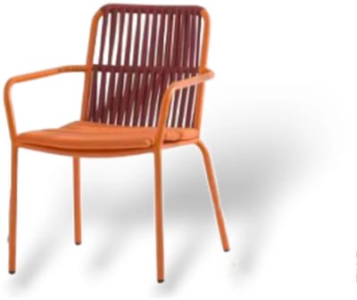 hamilton bay - tuinstoel - Ease - Carrot Orange - met kussen - rope met aluminium