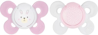 Chicco Physio Comfort 2 Silicone Fopspenen 0-6 Maanden (Modellen : Roze konijn en roze plumetis)