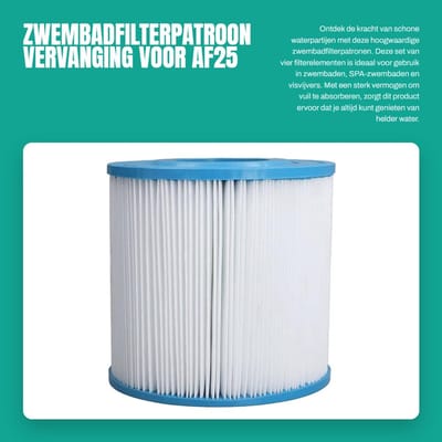 Dailygoods - Zwembadfilterpatroon - Vervanging voor AF25 - Sterk vuilabsorberend vermogen - 39 x 39 x 20 cm - Geschikt voor zwembaden en SPA-zwembaden...