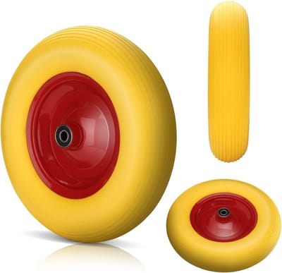 Kruiwagenwiel Massief Rubber 4.80/4.00-8 met As voor Hoge Belasting