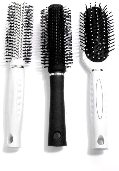 3x Haarborstels groot 2x wit 1x zwart set