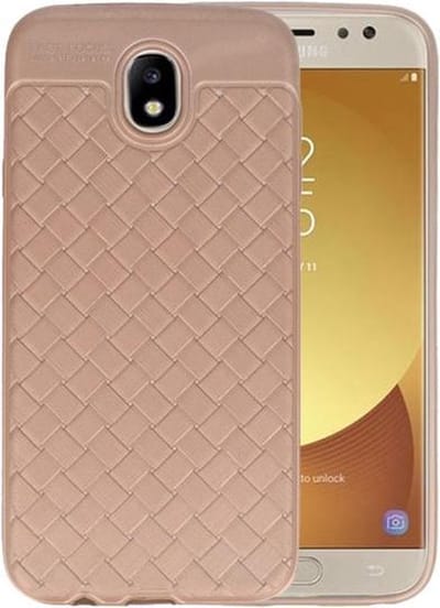 Goud Geweven TPU case hoesje voor Samsung Galaxy J7 2017 / Pro