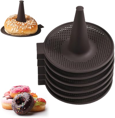 Dailygoods- Donutvorm Siliconen - 6-delige Bakvormen - Bakvorm voor Bagels - Conische Vorm - Perfecte Resultaten - Inclusief Recepten