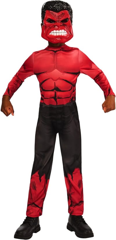 Red Hulk Kinderkostuum - Rubies - Maat 7-8 Jaar