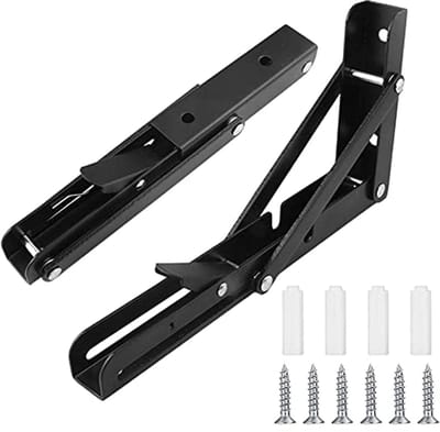 Professionele VouwBeugels van Roestvrij staal - Stevige Steunen voor Tafel, Plank en Sofa (25 cm, 2 Stuks)