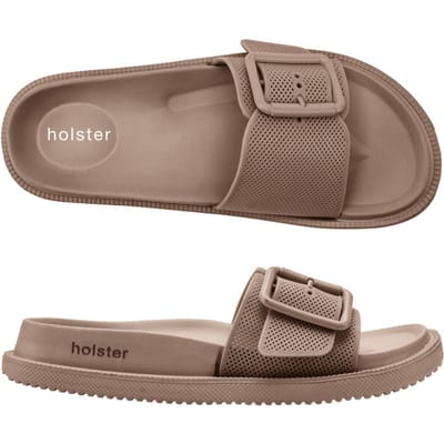 Holster Holster Laze Slippers - Vegan Comfort - Podologisch Goedgekeurd - Waterbestendig BRUIN - Maat 40