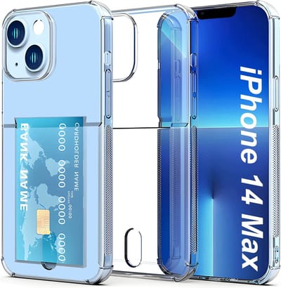 Hoesje Geschikt voor iPhone 14 Plus hoesje transparant Shockproof case met pashouder - Hoesje Geschikt voor iPhone 14 Plus hoesje met pashouder