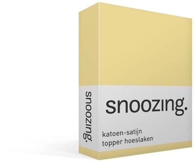 Snoozing - Katoen-satijn - Topper - Hoeslaken - Eenpersoons - 70x200 cm - Geel