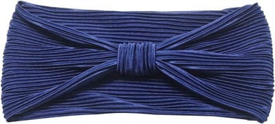 Emilie collection - haarband - blauw - Satijn - Plissé - strik