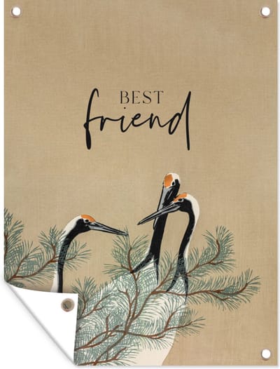 Muurdecoratie buiten Best friends - Vriendschap - Quotes - Spreuken - Best friend - 120x160 cm - Tuindoek