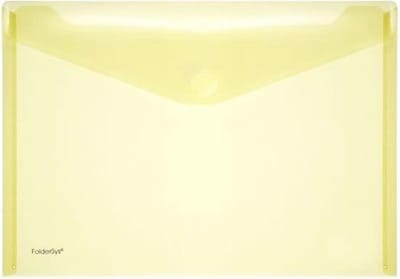 Enveloptas Foldersys A4 PP dwars transp geel A4 Velcro Envelop Geel