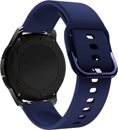 By Qubix - Geschikt voor Garmin bandje - Geschikt voor Garmin Vivoactive 4 / 4L - Siliconen sportband - Donkerblauw - Smartwatch bandje 22mm