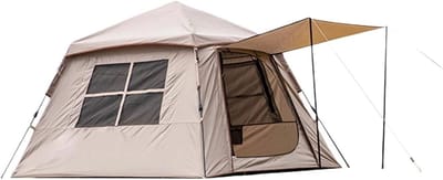 Kampeertent Automatisch - Koepeltent Slaaptent - Buiten Kamperen - Snel Opzetbaar - 3-4 Personen - Khaki