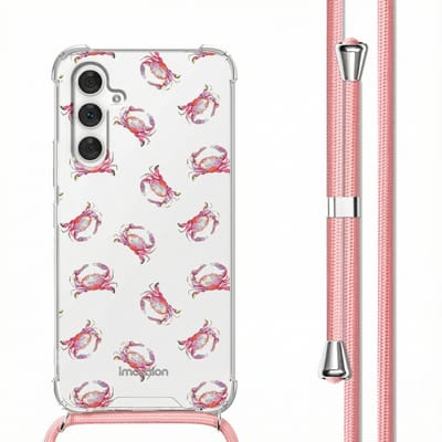 imoshion Hoesje - Geschikt voor Samsung Galaxy A54 (5G) - Design Hoesje met Koord - Crab Watercolor