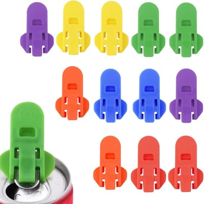 Blikopener - handmatige blikopener - 12 Stuks Blikopener- 6 kleuren frisdrankblikopener - Drinkblik Opener - voor frisdrankblikjes, universele beschermhoes voor blikopeners voor frisdranken, bieren en dranken