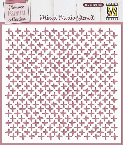 MMS4K-066 Nellie Snellen Mixed Media Stencil Plus Signs - sjabloon plusjes kruisjes - 15x15 cm