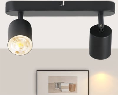 NETTLIFE Opbouwspot - plafondspot met 2 lichtpunten - spots - zwart Plafondlamp - L 26.5 cm - draaibar - kantelbaar - GU10 fitting - plafoniere - excl. GU10-excl. lichtbron
