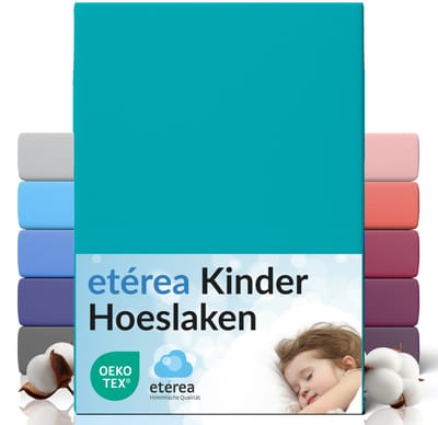 etérea Jersey Hoeslaken 60x120 - 70x140 cm Oekotex Made in Green - 100% katoen - Oceaan