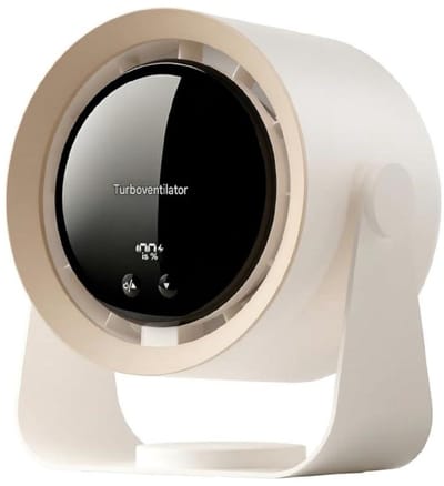 GELLDG Tafelventilator - USB Oplaadbaar 5400 mAh - LED Display met Windkracht en Batterijstatus - 90° Verstelbare Hoofdhoek - Geschikt voor Kantoor en Thuisgebruik - Duurzaam Kunststof Huis - Afmetingen 180x119x205mm