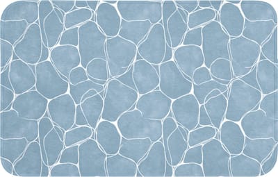 WC mat 80x50 cm - Antislip - Organisch - Patroon - Blauw - Toiletmat - Vloermat - Douchemat - Toilet tapijt - Toiletmatten