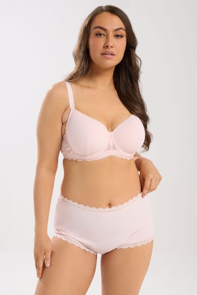 Yours Roze Zachte Geribbelde Bh Met Beugel Size 85B