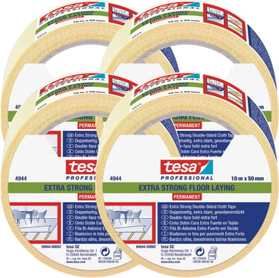 Tesa Professional Serie - Tapijt Verstuiver Tape - 10m x 50mm - Dubbelzijdig - Extra Sterk