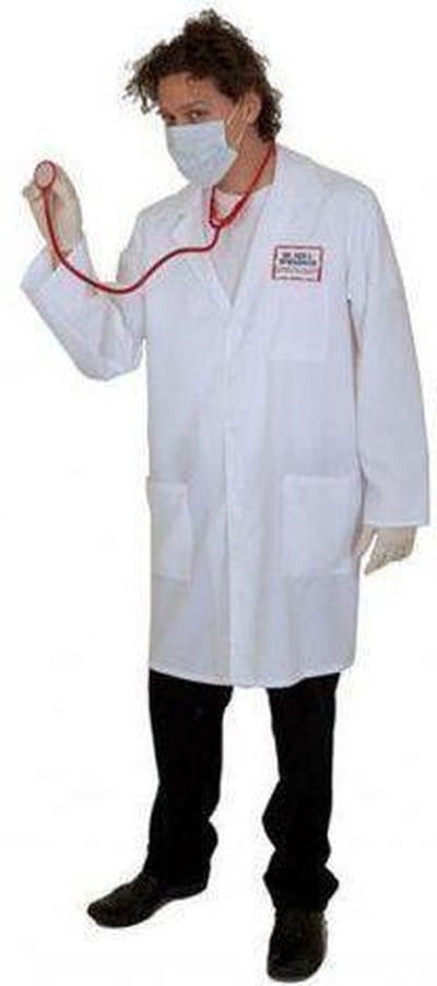 Faram Party Carnaval verkleed Doktersjas kostuum - met stethoscoop - volwassenen - wit - ziekenhuis thema 54