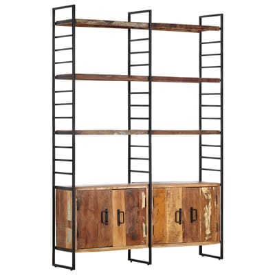 vidaXL - Boekenkast - met - 4 - schappen - 124x30x180 - cm - massief - gerecycled - hout