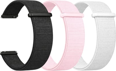Kiraal Nylon Horlogebandjes – Set van 3 – Lichtgewicht, Ademend & Verstelbaar – 20mm – Universeel