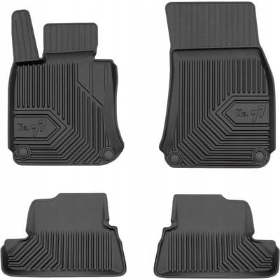 Premium Rubberen Mattenset No.77 - Geschikt voor BMW 6-Serie Cabrio (E64) 2003-2010 - Perfecte Pasvorm - TPE Elastomeer - Zwart - 4-delig - FROGUM