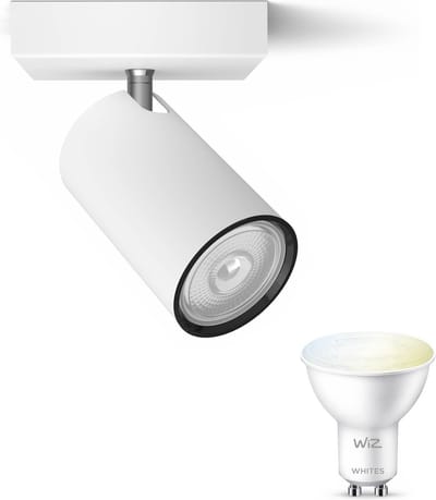 WiZ Kosipo Opbouwspot (Wit) - Warm tot Koelwit Licht - Wandspot of Plafondspot met 1 Lichtpunt - GU10 - Te bedienen via WiFi