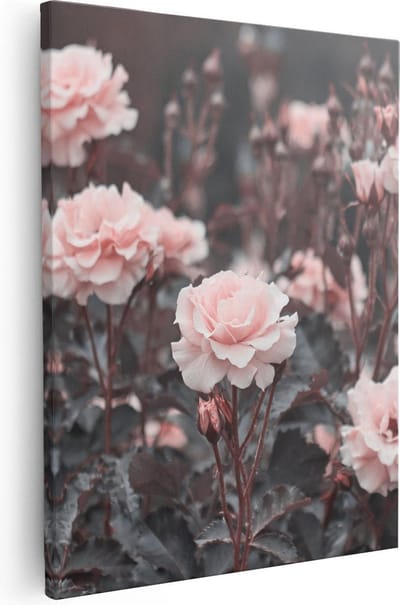 Artaza Canvas Schilderij Bloemen - 40x50 cm - Wanddecoratie Rozen - Muurdecoratie Woonkamer - Kamer Accessoires