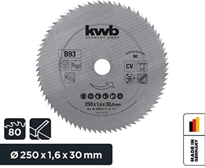 Cirkelzaagblad 250 x 30 mm - Fijne Nauwkeurige Snede voor Houten Panelen en Profielhout