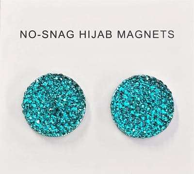 2x Hoofdoek Magneet - Magnetische Broche Acryl - Magneetbroche - Sjaal - Hijab Accessoires - Abaya - 18mm - Set 2 Stuks - Aqua
