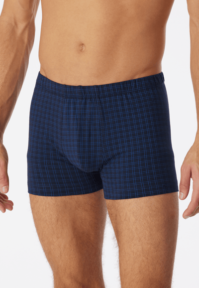 SCHIESSER Cotton Casuals boxer (1-pack) - heren shorts donkerblauw geruit
