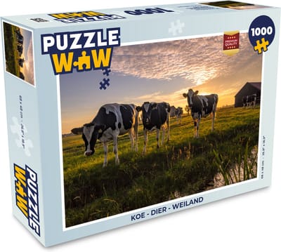 Puzzel Koe - Dier - Weiland - Legpuzzel - Puzzel 1000 stukjes volwassenen