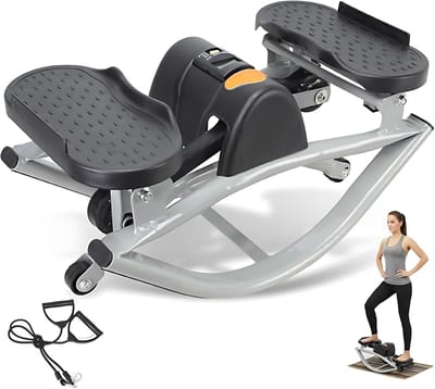 Fitness Stepper - Hometrainer - Thuistraining - Zijwaartse zwaai - 50x25x25 cm - Zwart