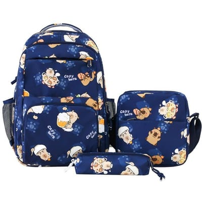 Capybara Schooltassen voor Meisjes Basisschooltas Cartoon Schoolrugzak Set Rugzak Bagpack Kinderen Schattige Kinder Boekentassen