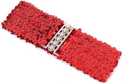 Elastische stretch tailleband voor dames met pailletten, verstelbare riem voor comfort en stijl