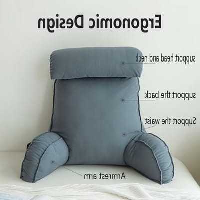 Comfortabel Leeskussen met Armleuningen en Verwijderbaar Hoofdkussen voor Ontspanning en TV-Kijken - 70x40x50 cm